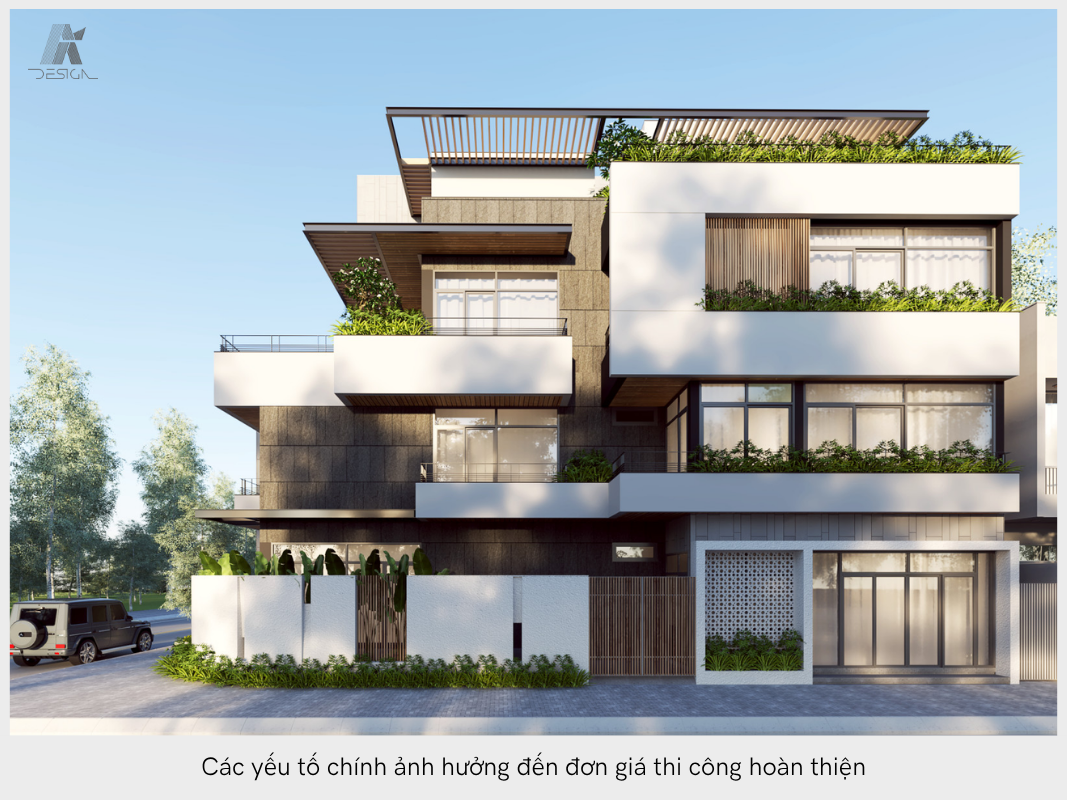Các yếu tố chính ảnh hướng đến giá thi công hoàn thiện