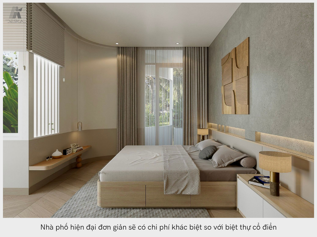 Nhà phố hiện đại đơn giản sẽ có chi phí khác biệt so với biệt thự cổ điển