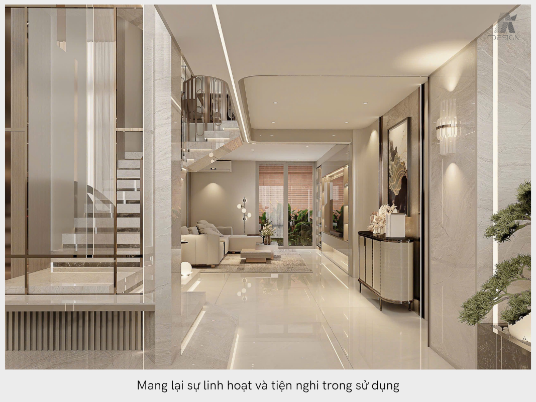 Thiết kế không gian kết nối mang lại sự linh hoạt và tiện nghi trong sử dụng