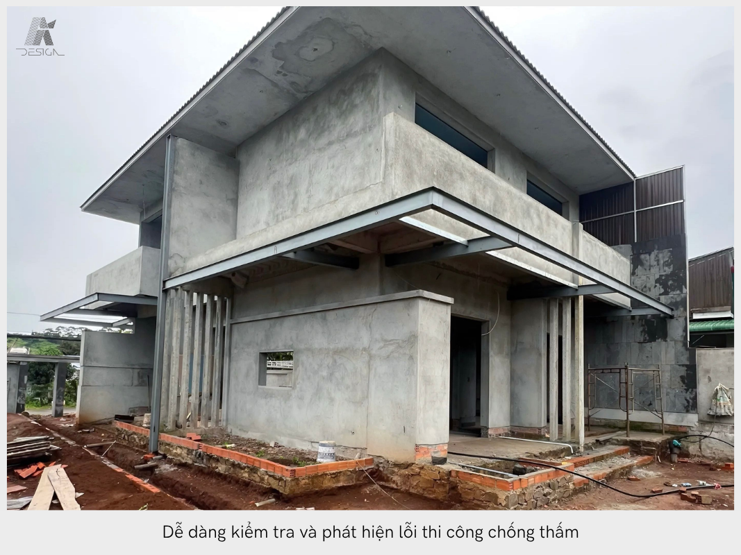 Động thổ xây nhà mùa mưa giúp dễ dàng kiểm tra và phát hiện lỗi thi công chống thấm