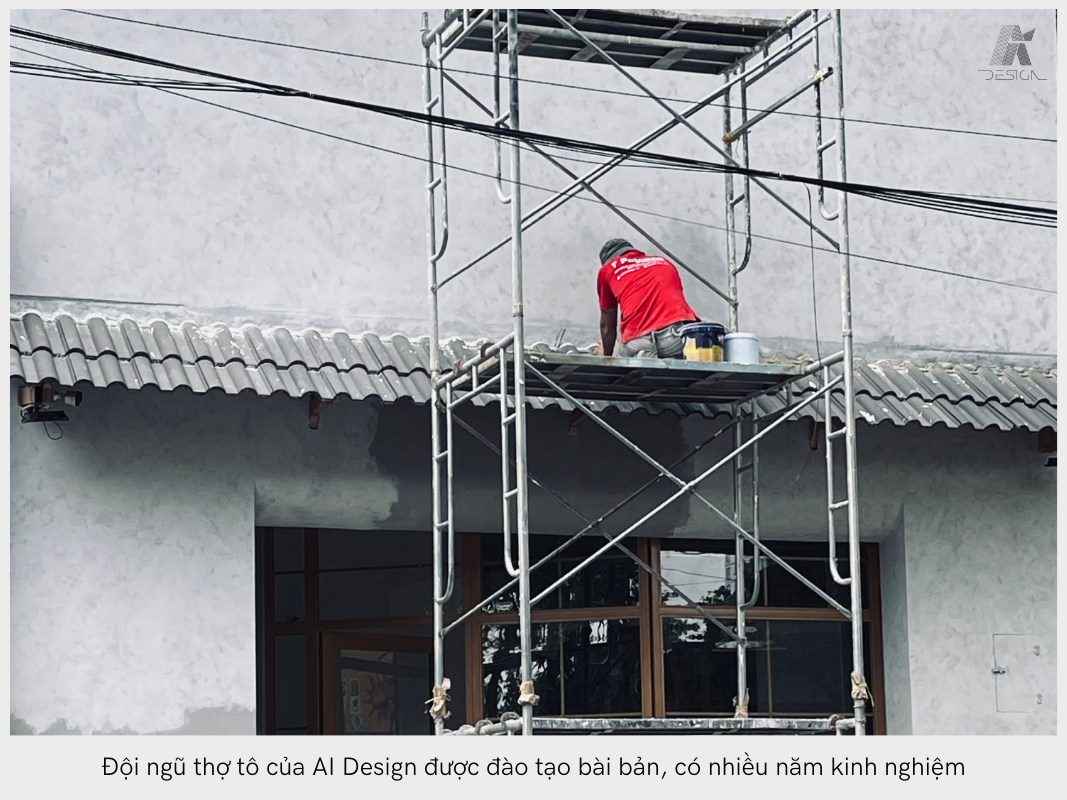 Đội ngũ thợ tô của AI Design có kỹ thuật tô tường được đào tạo bài bản, nhiều kinh nghiệm