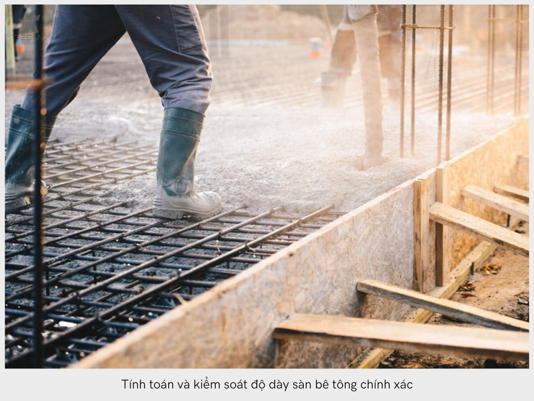 Tính toán và kiểm soát độ dày sàn bê tông chính xác