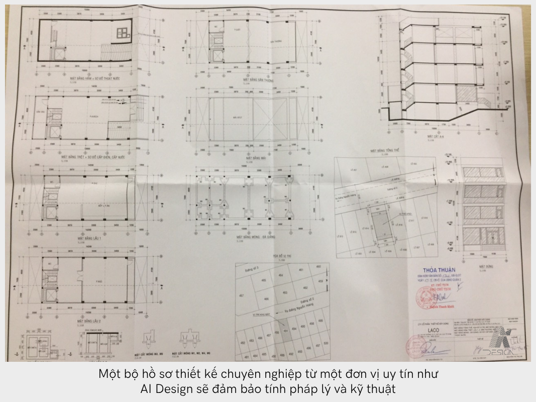 Trong quy trình xin giấy phép thi công cần có một bộ hồ sơ thiết kế