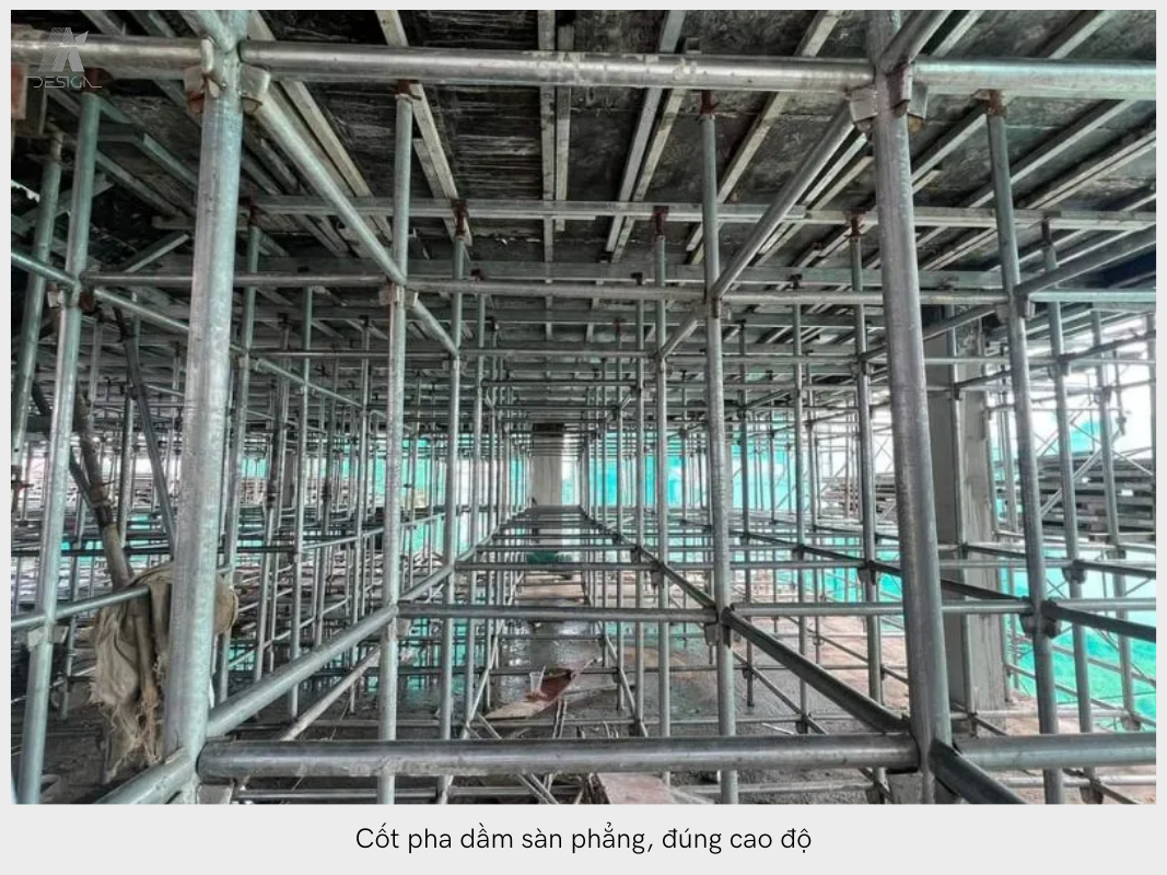 Thi công cốt pha dầm sàn phẳng, đúng cao độ