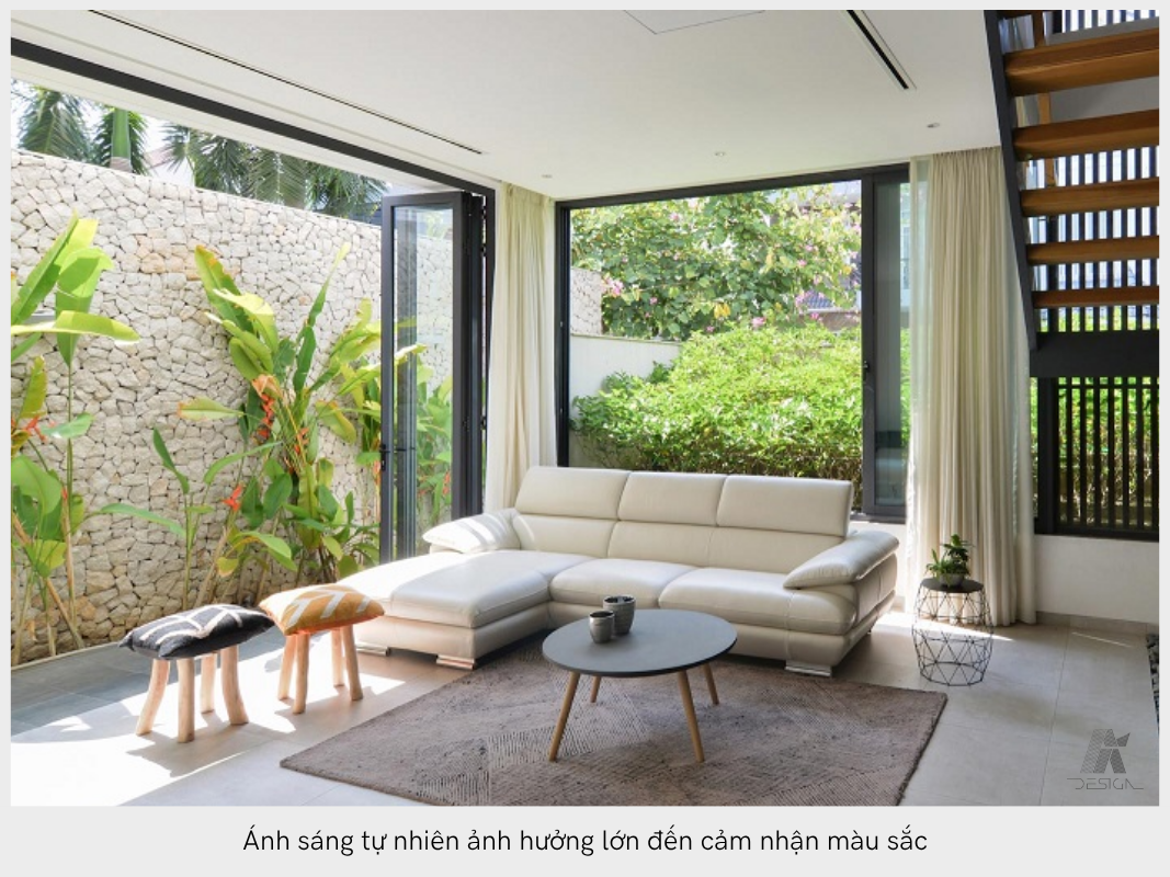 Ánh sáng tự nhiên ảnh hưởng lớn đến cảm nhận màu sắc