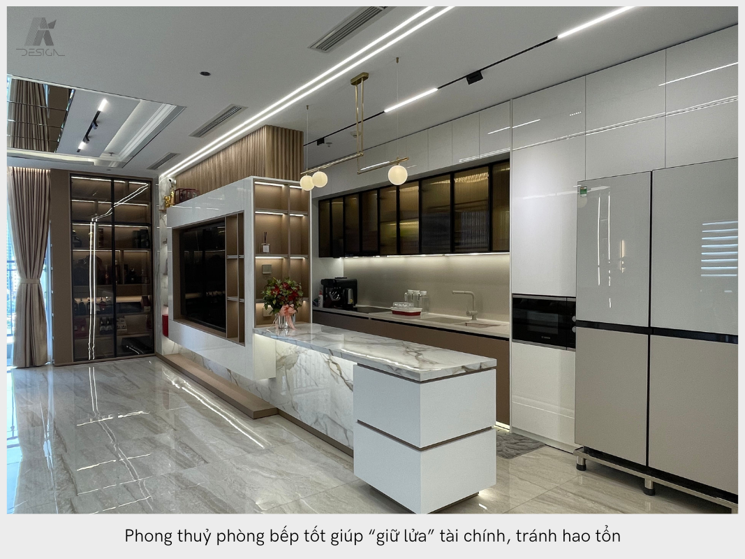 phong thủy phòng bếp giữ lửa tài chính, tránh hao tổn