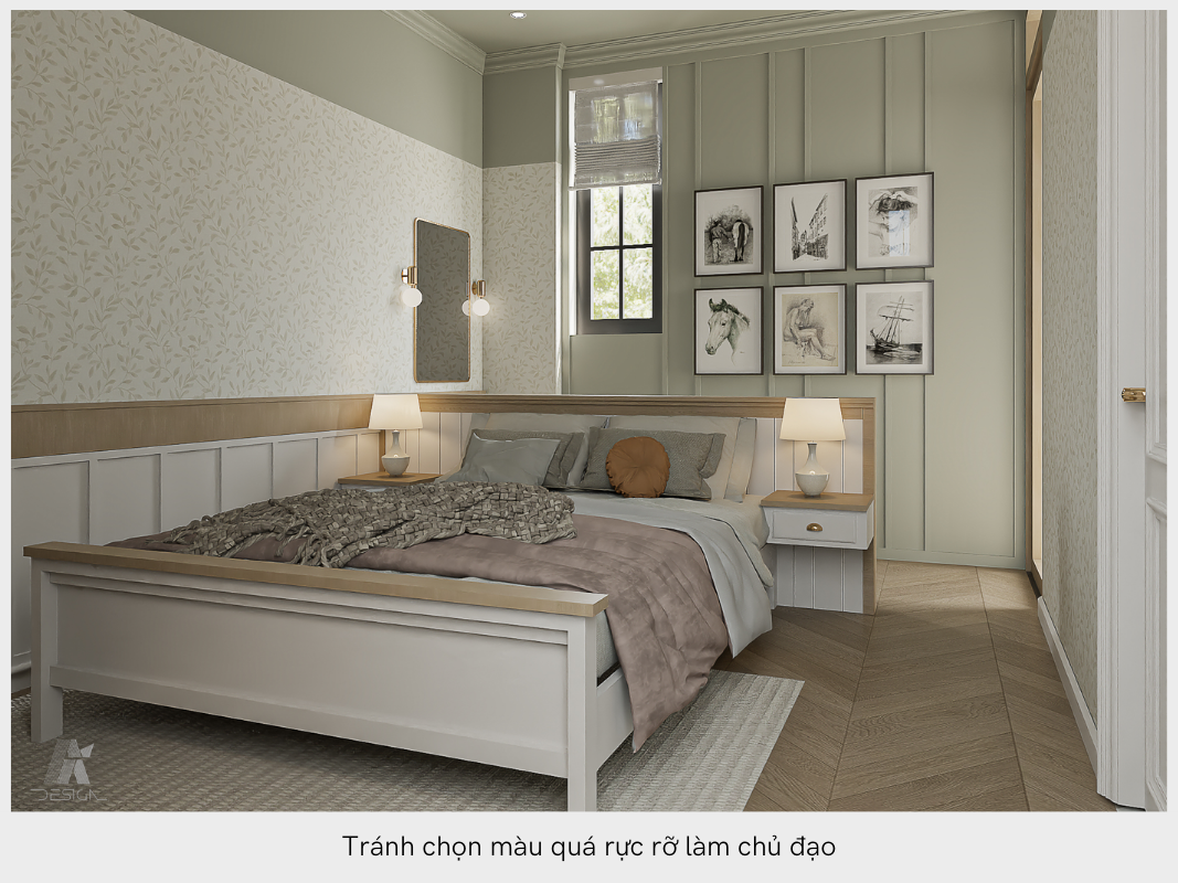 Tránh chọn màu quá rực rỡ làm chủ đạo