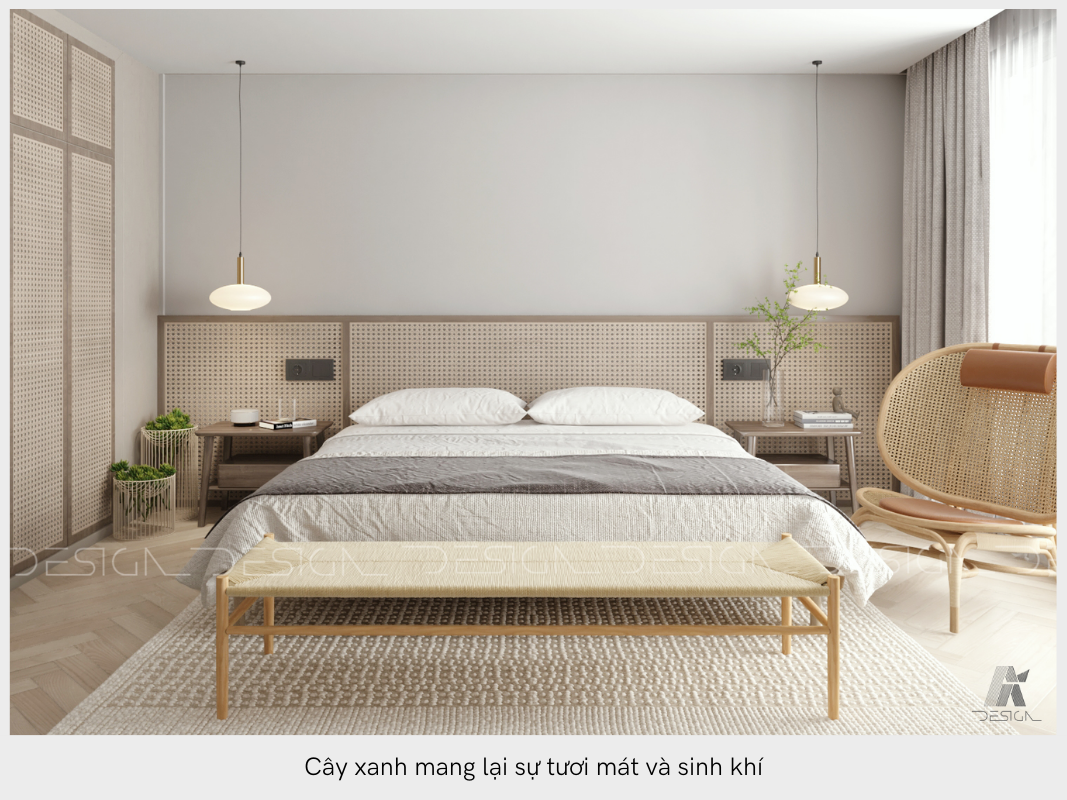 Cây xanh mang lại sự tươi mát và sinh khi trong phong thuỷ phòng ngủ