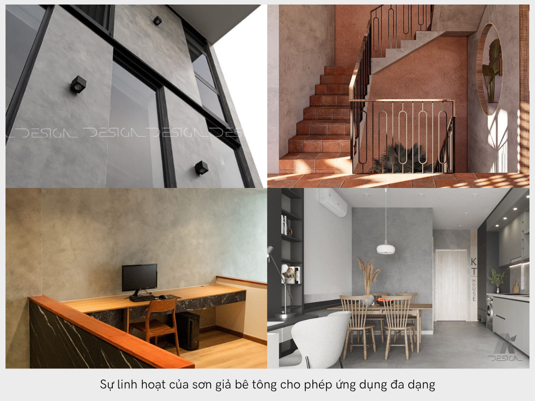 Thi công sơn giả bê tông có thể ứng dụng đa dạng